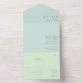 ミニマルな結婚式招待状 オールインワン招待状 (内側)