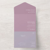 ミニマルな結婚式招待状 オールインワン招待状 (内側)