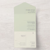 ミニマルな結婚式招待状 オールインワン招待状 (内側)