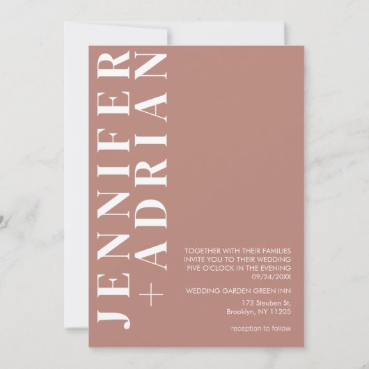 ミニマルな結婚式招待状 招待状 (裏面)