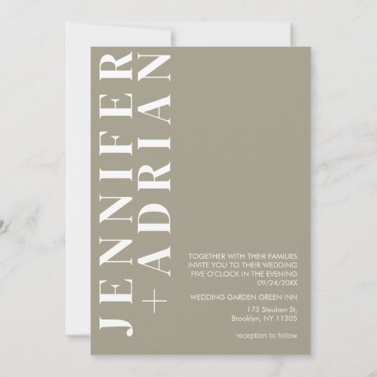 ミニマルな結婚式招待状 招待状 (裏面)