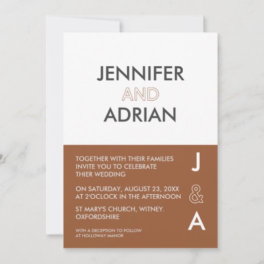 ミニマルな結婚式招待状 招待状 (裏面)