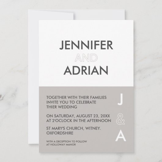 ミニマルな結婚式招待状 招待状 (裏面)