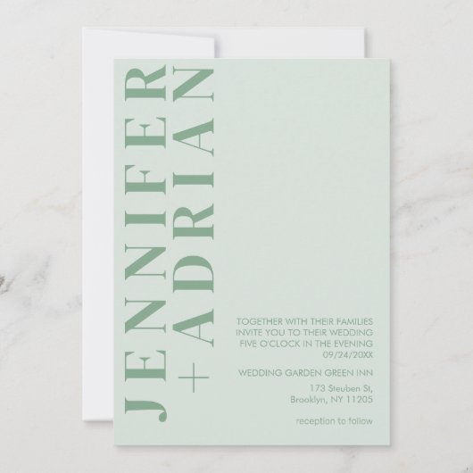 ミニマルな結婚式招待状 招待状 (裏面)