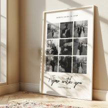 ミニマルな結婚1周年 ウェディング フォト コラージュ9枚