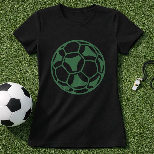 ミニマルな緑のサッカーボール Tシャツ