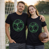 ミニマルな緑のサッカーボール Tシャツ