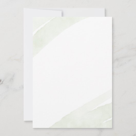 ミニマルな緑のシダの結婚式の日付カードを保存 招待状 (裏面)