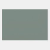 ミニマルな緑のセージ無地のベージュ結婚カラー ラッピングペーパーシート (正面)