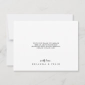 ミニマルな緑のユーカリプタスフラット結婚ズ サンキューカード (裏面)