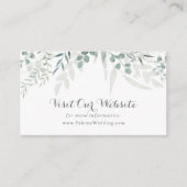 ミニマルな緑のユーカリ結婚のウェブサイト エンクロージャーカード (正面)