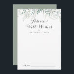 ミニマルな緑のユーカリ結婚の願い アドバイスカード<br><div class="desc">このミニマルな緑のユーカリの結婚グッズアドバイスカードは素朴な人に最適で結婚ある。このデザインは水色の緑のユーカリエレガントカリを備え葉ている。これらのカードはs、結婚ブライダルシャワー、ベビーシャワー、卒業式パーティーなどに最適だ。新郎新婦の名前、両親または卒業生の名前でカードをパーソナライズ。</div>