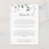 ミニマルな緑のユーカリ結婚プス詳細 エンクロージャーカード (正面)