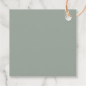 ミニマルな緑のユーカリ結婚プス フェイバータグ (裏面)