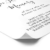 ミニマルな緑のユーカリ 追悼のサイン ポスター (角)