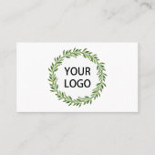 ミニマルな緑のリースロゴウィンターテーマ 名刺 (正面)