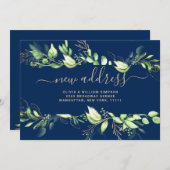 ミニマルな緑の動くアナウンスメントカード 案内状 (正面/裏面)