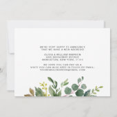 ミニマルな緑の動くアナウンスメントカード 案内状 (裏面)