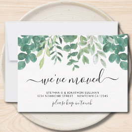 ミニマルな緑の引っ越しました 案内状