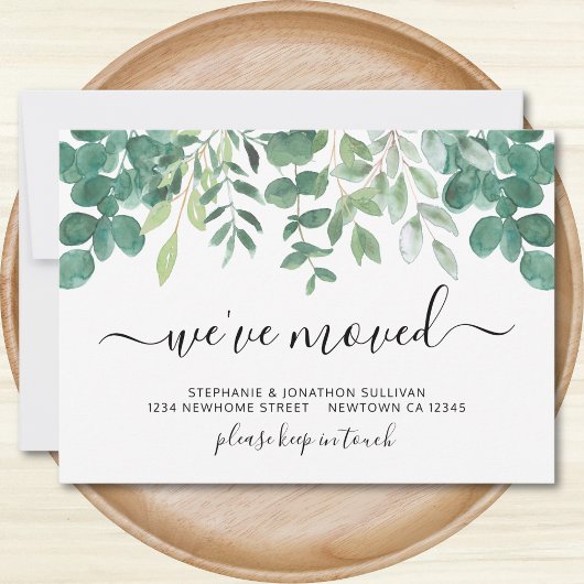 ミニマルな緑の引っ越しました 案内状