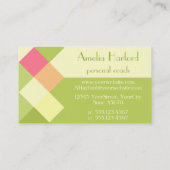 ミニマルな緑の正方形及びモノグラム 名刺 (裏面)