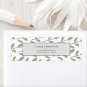 ミニマルな緑の水の色の結婚葉 ラベル (インサイチュ)