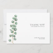 ミニマルな緑の水の離れ色結婚の サンキューカード (正面)