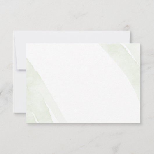 ミニマルな緑の結婚シダのサンキューカード サンキューカード (裏面)