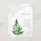 ミニマルな緑の結婚シダのサンキューカード サンキューカード (正面/裏面)