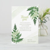 ミニマルな緑の結婚シダのサンキューカード サンキューカード (スタンド正面)