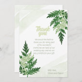 ミニマルな緑の結婚シダのサンキューカード サンキューカード (正面/裏面)