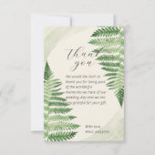 ミニマルな緑の結婚シダのサンキューカード サンキューカード (正面)