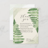 ミニマルな緑の結婚シダのサンキューカード サンキューカード (正面/裏面)