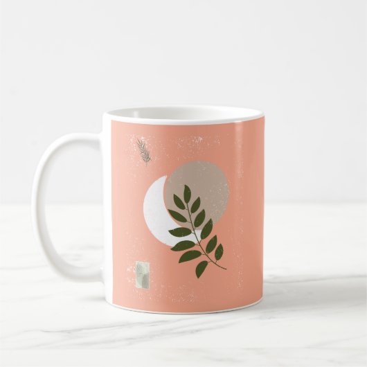 ミニマルな緑の芸術 コーヒーマグカップ (左)