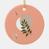 ミニマルな緑の芸術 セラミックオーナメント (正面)