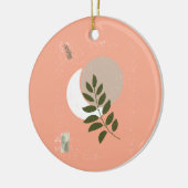 ミニマルな緑の芸術 セラミックオーナメント (左)