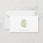 ミニマルな緑の葉QRコードウェディングRSVP ノートカード (裏面)