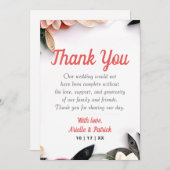 ミニマルな緑結婚の紙のクイリング枠 サンキューカード (正面/裏面)