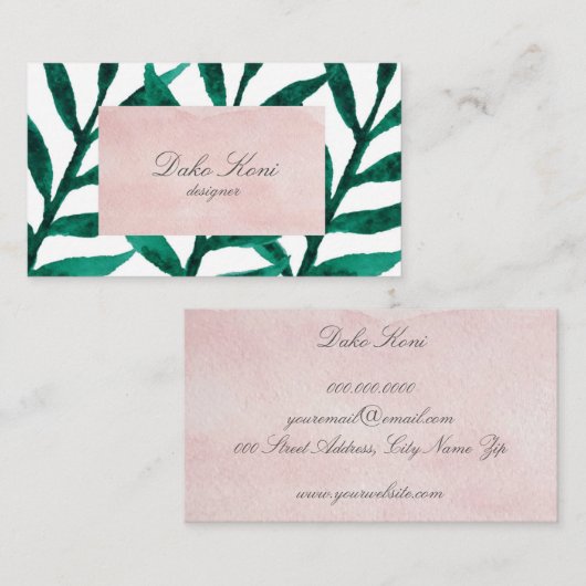 ミニマルな緑離れの 名刺 (正面/裏面)