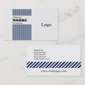 ミニマルな縦ストライブ柄ラインモダン 名刺 (正面/裏面)