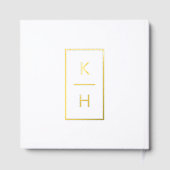 ミニマルな縦モノグラム名と結婚日 ゲストブック (裏面)