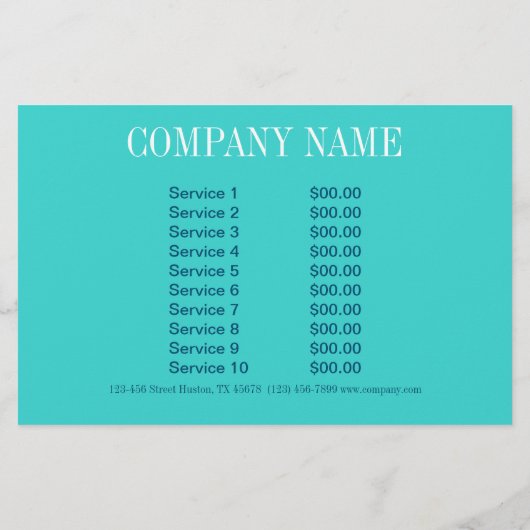 ミニマルな美しさ メイクアップアーティスト ヘアサロン ティール チラシ (裏面)