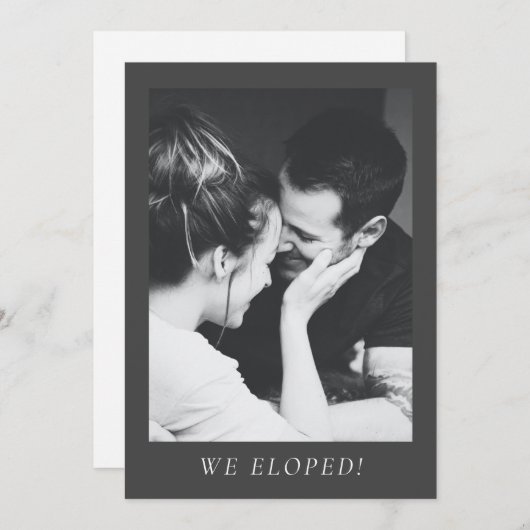 ミニマルな美学のフォトエロープメントパーティーウェディング 招待状 (正面/裏面)