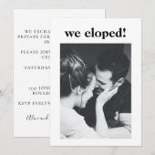 ミニマルな美学のフォトエロープメントパーティー 招待状 (正面/裏面)