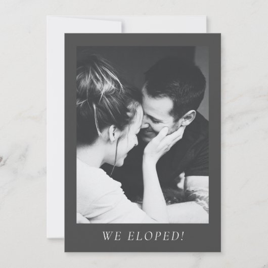 ミニマルな美学フォトエロープメントパーティーウェディング 招待状 (正面)