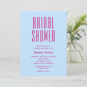 ミニマルな背の高いサンセリフブライダルシャワー 招待状 (スタンド正面)