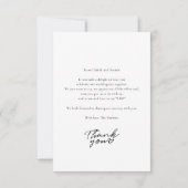 ミニマルな脚本のカップル結婚の写真 サンキューカード (裏面)