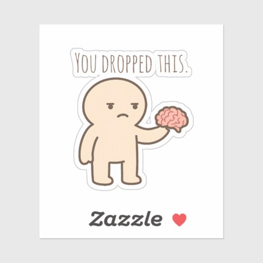 ミニマルな脳のステッカーを落とした シール (シート)