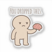 ミニマルな脳のステッカーを落とした シール (正面)