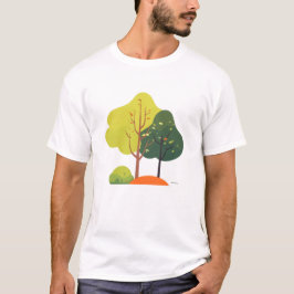 ミニマルな自然の木 ユニセックス カジュアルTシャツ Tシャツ